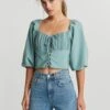 Gina Tricot Ivy Blouse Blue Surf