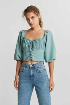 Gina Tricot Ivy Blouse Blue Surf