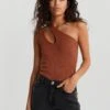 Gina Tricot Cissi Cut Out Top Rust