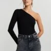 Gina Tricot Janni One Shoulder Top Black