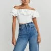 Gina Tricot Vanja Off Shoulder Top Offwhite
