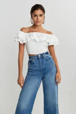 Gina Tricot Vanja Off Shoulder Top Offwhite
