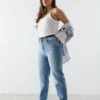 Gina Tricot Comfy Petite Mom Jeans Pale Blue