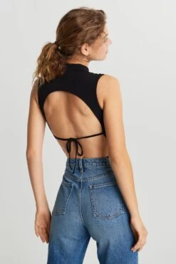 Gina Tricot Donna Open Back Body Black