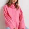 Gina Tricot Gizem Oversized Poplin Shirt Pink