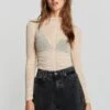 Gina Tricot Tatjana Ruched Top Beige