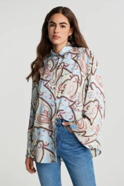 Gina Tricot Malou Satin Shirt Soft Paisley -Crop Partywear Sales 11921153902