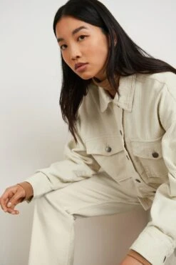 Gina Tricot Mel Cord Shacket Almond Milk