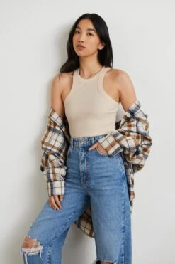 Gina Tricot Basic Rib Tank Ecru