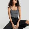 Gina Tricot Basic Rib Singlet Quiet Shade