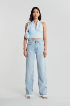 Gina Tricot Mia Halterneck Top Light Blue 3 Gina Tricot Mia Halterneck Top Light Blue -Crop Partywear Sales 14220543902