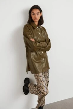 Gina Tricot Magda Pu Shirt Beech