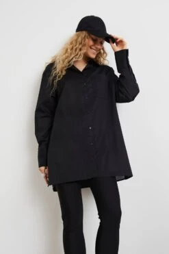 Gina Tricot Aliette Poplin Shirt Black -Crop Partywear Sales 15600900002