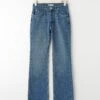 Gina Tricot Full Length Petite Flare Jeans Dk Blue