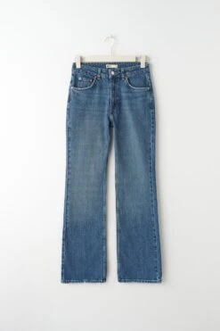 Gina Tricot Full Length Petite Flare Jeans Dk Blue