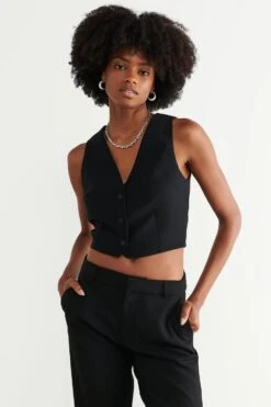 Gina Tricot Fitted Vest Black