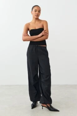 Gina Tricot Knitted Tube Top Black