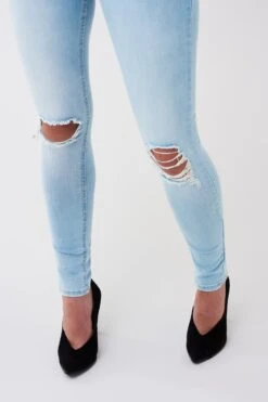 Gina Tricot Molly Destroy Jeans Lt Blue Dest G -Crop Partywear Sales 82061554202