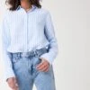 Gina Tricot Courtney Linen Shirt Blue Iris Str