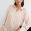 Gina Tricot Linnea Satin Shirt Beige Blush