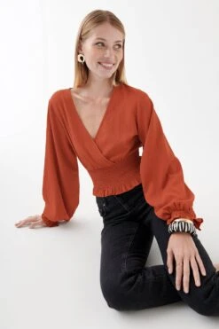 Gina Tricot Jane Smock Top Picante