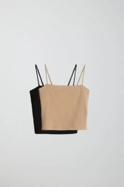 Gina Tricot 2-pack Scarlet Singlet Black/beige