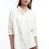 Gina Tricot Kimberly Linen Shirt Offwhite