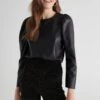 Gina Tricot Zandea PU Top Black