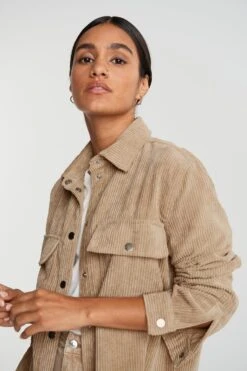 Gina Tricot Cory Corduroy Shirt Beige