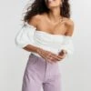 Gina Tricot Odette Off Shoulder Blouse Offwhite