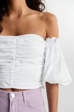 Gina Tricot Odette Off Shoulder Blouse Offwhite -Crop Partywear Sales 89314142002