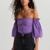 Gina Tricot Odette Off Shoulder Blouse Purple